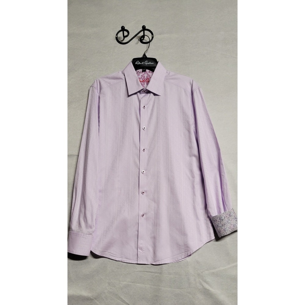 Lavender Ls Button Up Robert Graham Dress Shirt Size M
